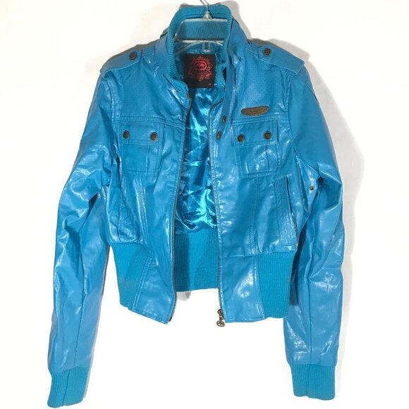 ECKO Women Baby Blue Zip Up Jacket - Picture 5 of 12